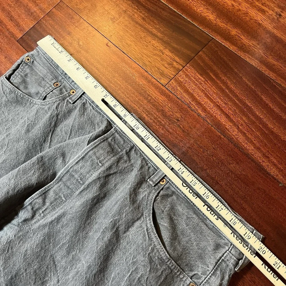 Levis 501 Jeans Mens 39x30 Gray Straight Leg Button Fly Oak Cone Denim Whisker